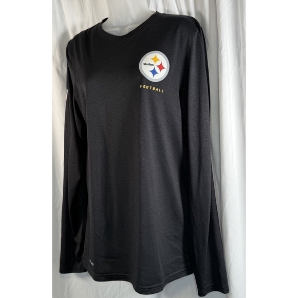Nike Dri-FIT Pittsburgh Steelers Long Sleeve Shirt Black NFL Onfield S‎ 84-33 - Picture 7 of 11